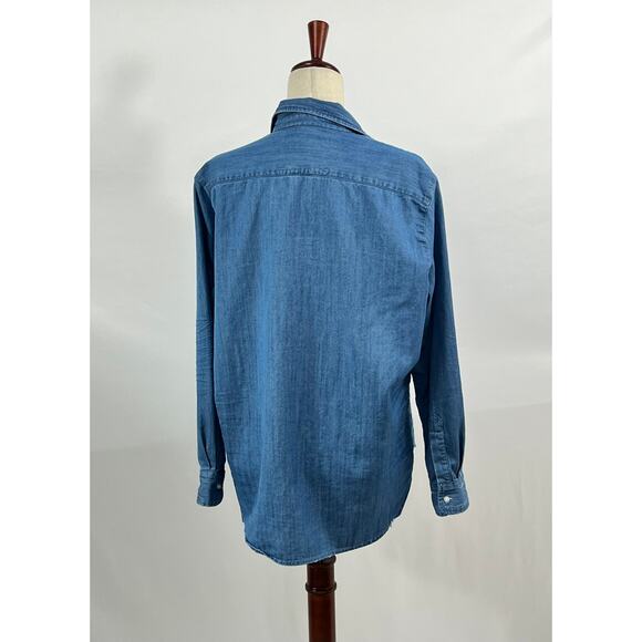 FRANK & EILEEN Sz M Medium Vintage Stonewashed Distressed Denim Eileen Shirt Top - Picture 7 of 10